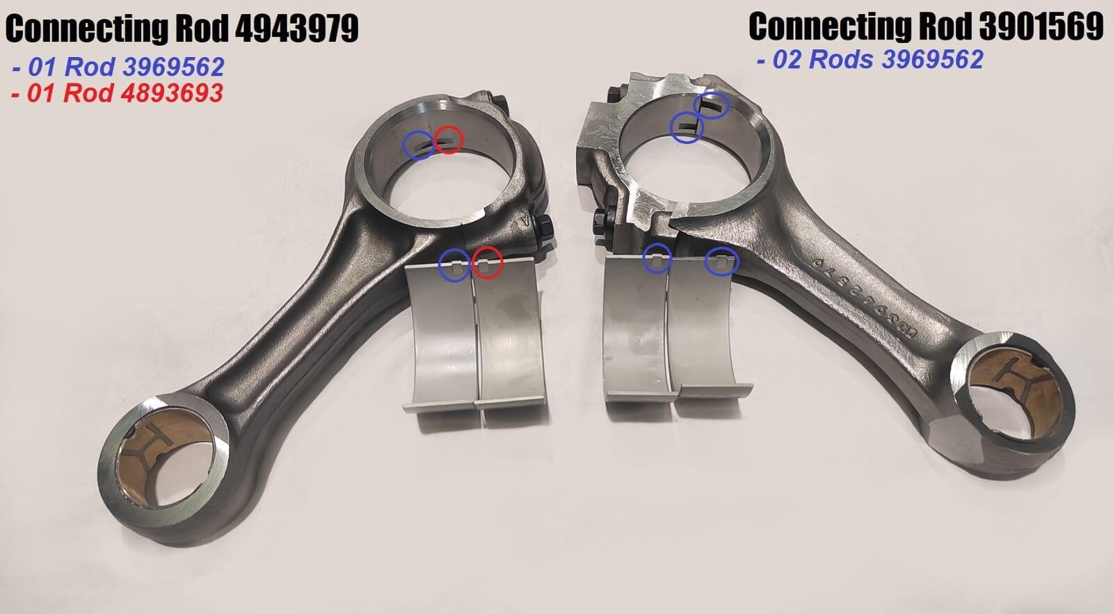Cummins 6B: different types of Connecting Rods and Rod Bearings
